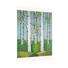 Load image into Gallery viewer, Birch Hymns -Textured Watercolor Matte Poster