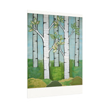 Load image into Gallery viewer, Birch Hymns -Textured Watercolor Matte Poster