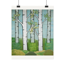 Load image into Gallery viewer, Birch Hymns -Textured Watercolor Matte Poster