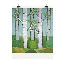 Load image into Gallery viewer, Birch Hymns -Textured Watercolor Matte Poster