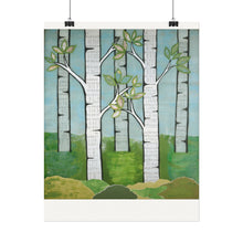 Load image into Gallery viewer, Birch Hymns -Textured Watercolor Matte Poster