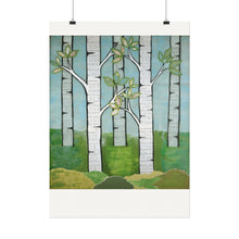 Load image into Gallery viewer, Birch Hymns -Textured Watercolor Matte Poster