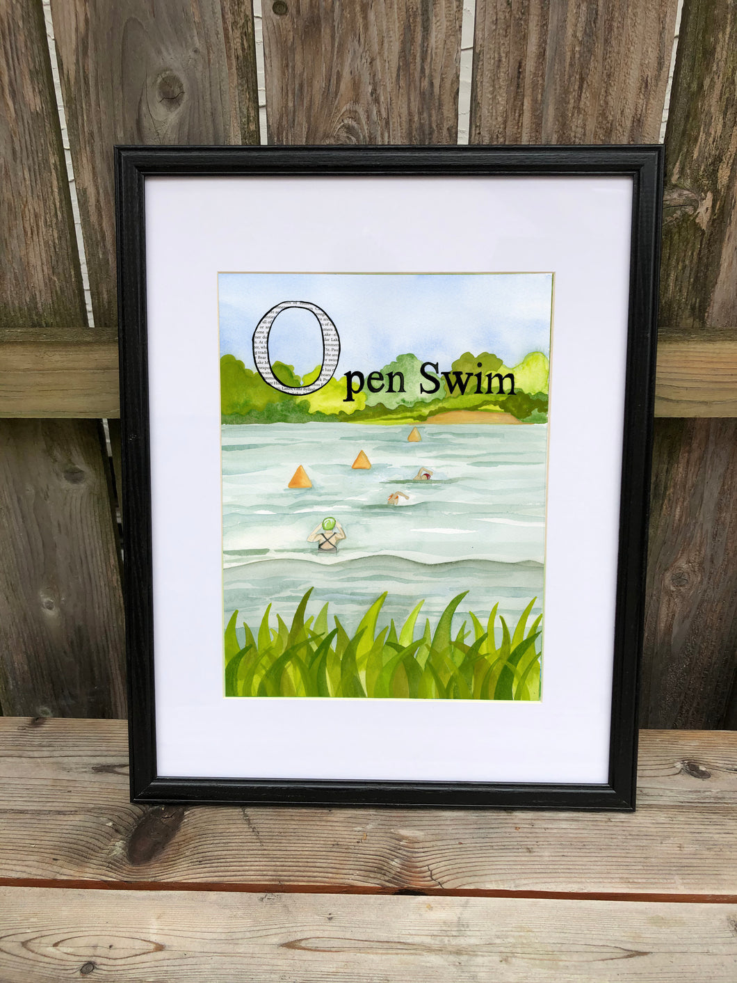 O is for Open Swim - Original Framed Painting