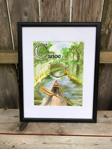 C is for Canoe - Original Framed Painting