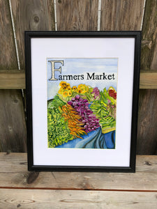 F is for Farmers Market - Original Framed Painting