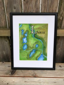 L is for Lakes - Original Framed Painting