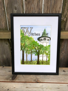 W is for Witches Hat - Original Framed Painting